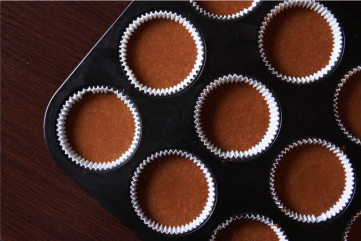 Testo u kalupu za mafine, batter in muffin tray