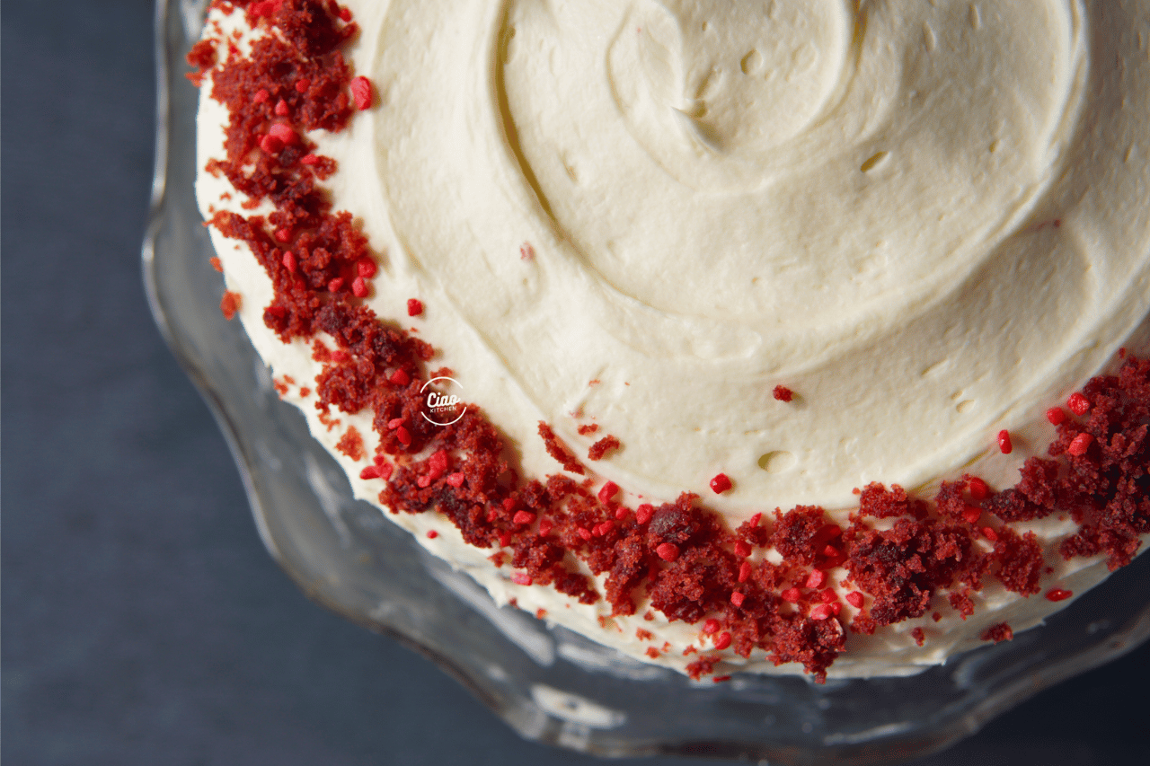 Slika Red Velvet torte odozgo, Picture of Red Velvet cake from above